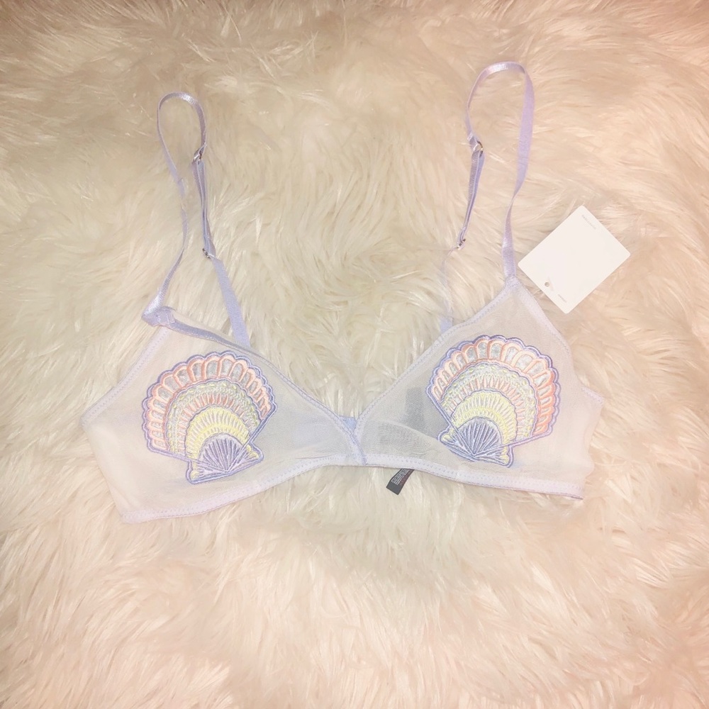 NWT UO Seashell Mesh Pastel Mermaid Bralette